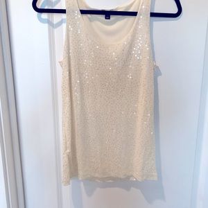 Ann Taylor  cream sequenced top